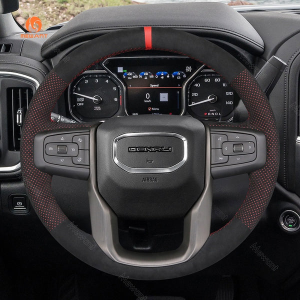 Mewant® Alcantara Car Steering Wheel Cover for GMC Sierra 1500 Sierra 1500 Limited Sierra 2500 Sierra 3500 Yukon (XL)