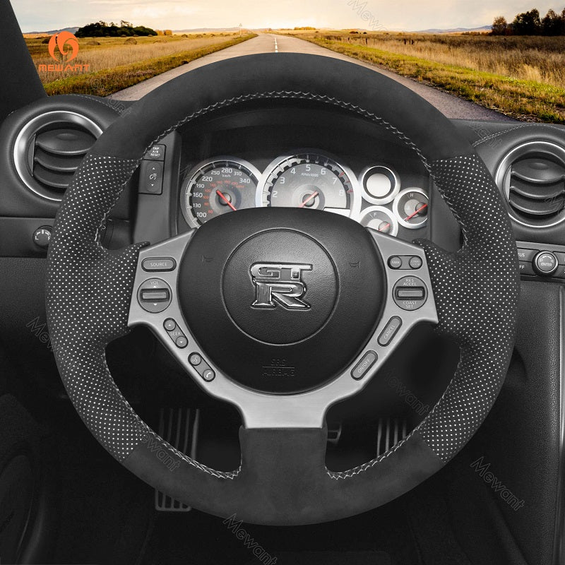 Mewant® Alcantara Car Steering Wheel Cover for Nissan GTR GT-R (Nismo) 2008-2016