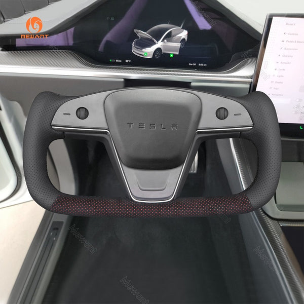 Mewant® Alcantara-Lenkradbezug für Tesla-Modelle S 2021-2023 / Modell X 2021-2023