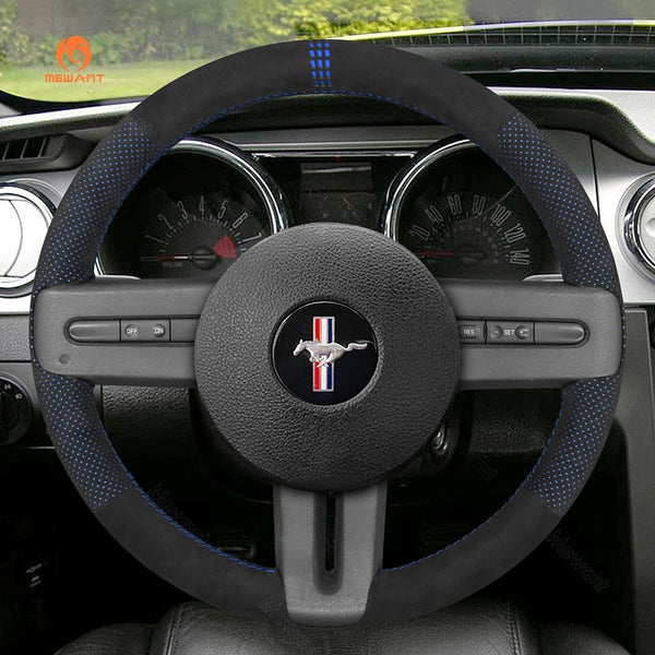 Mewant® Alcantara Car Steering Wheel Cover for Ford Mustang 2005-2012