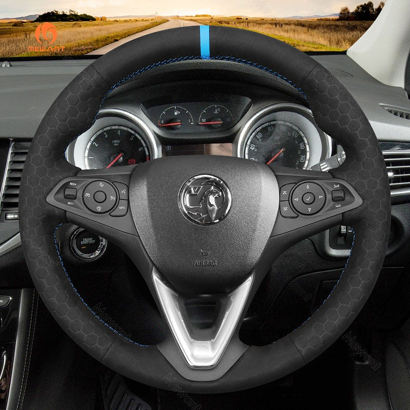 Mewant® Alcantara Car Steering Wheel Cover for Opel Astra (K) Corsa (E) Crossland X Grandland X Insignia (CT) B Karl Zafira