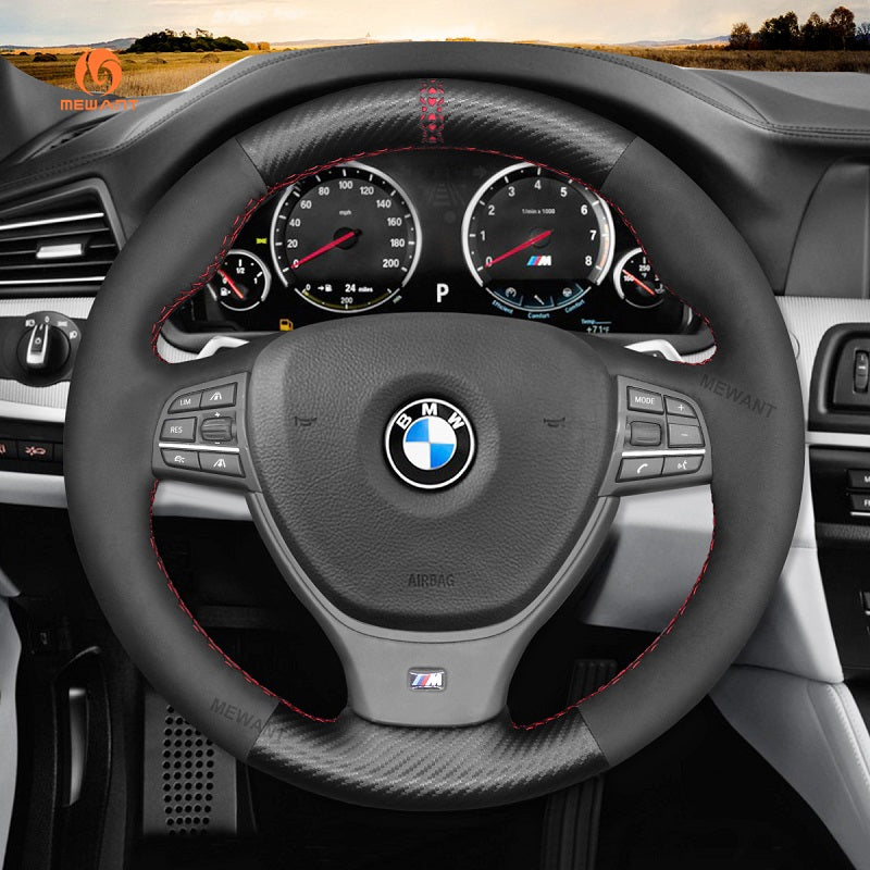 Mewant® Alcantara Car Steering Wheel Cover for BMW 5 Series M Sport F10 F11 F07 6 Series F12 F13 F06 7 Series F01 F02 M5 F10