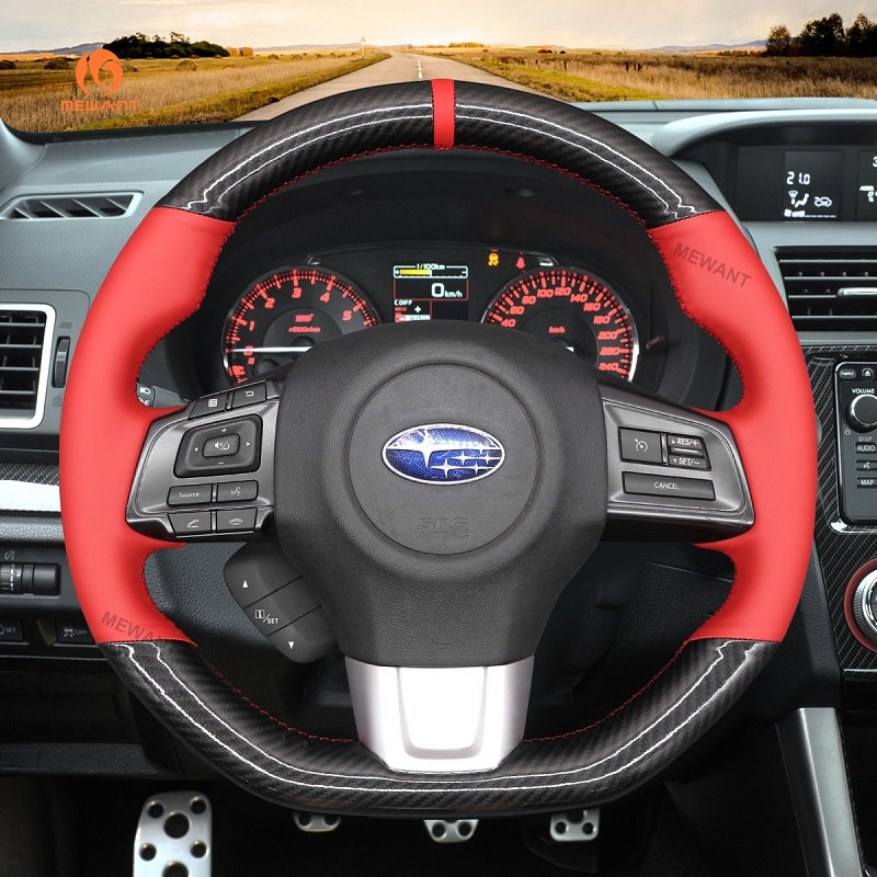 Mewant® Alcantara Car Steering Wheel Cover for Subaru WRX WRX STI 2015-2021 Levorg STI 2014-2021