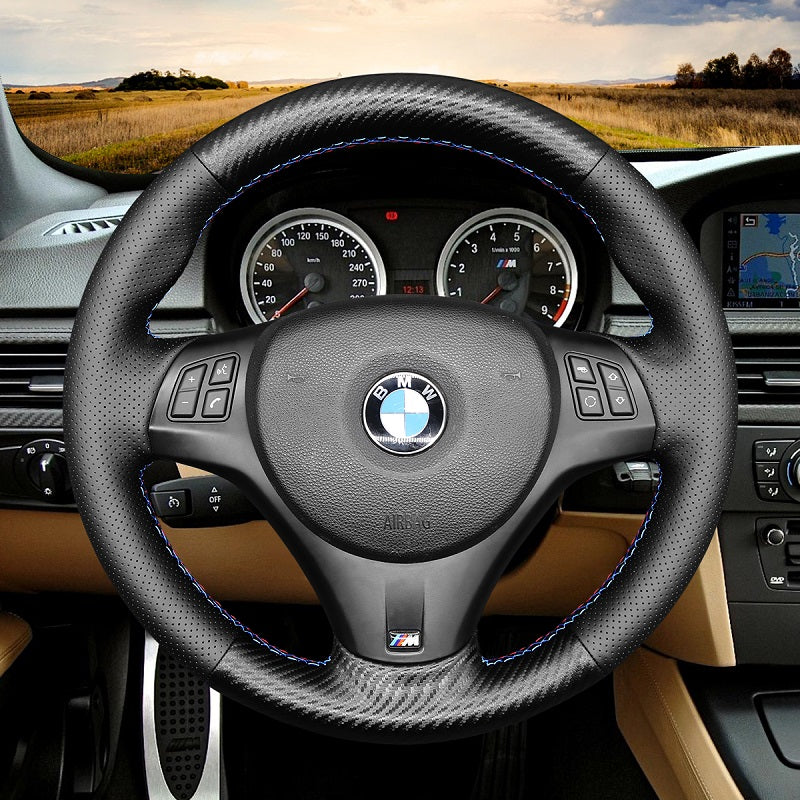 Mewant® Alcantara Car Steering Wheel Cover for BMW 1Series E87(5doorHatchback) E81 (3 door Hatchback) E82 (Coupe) E88 (Convertible) M E82;3 Series E90 (Sedan) E91 (Touring) E92 (Coupe) E93 (Convertible) X1 E84 M3 E90 M3 E92 M3 E93