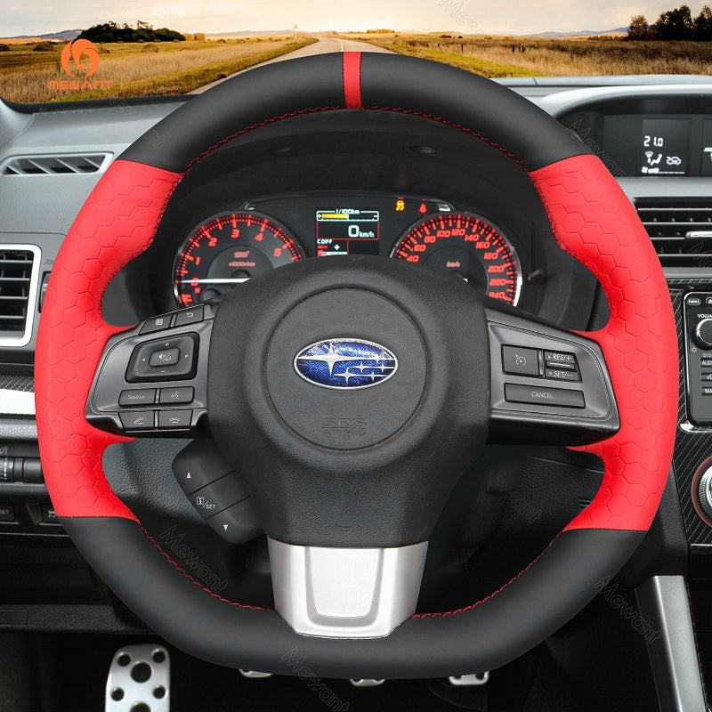 Mewant® Alcantara Car Steering Wheel Cover for Subaru WRX WRX STI 2015-2021 Levorg STI 2014-2021