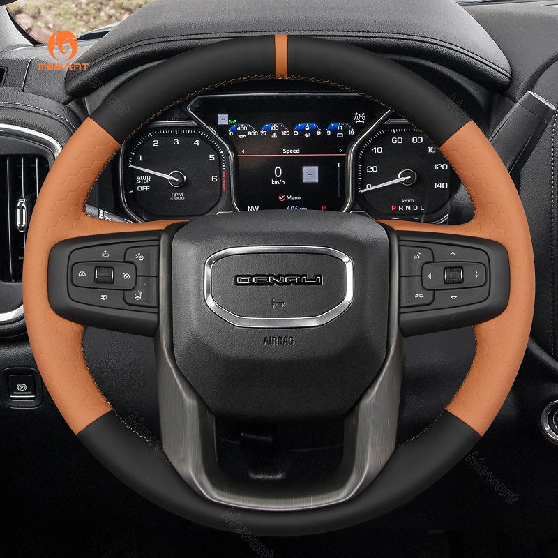 Mewant® Alcantara Car Steering Wheel Cover for GMC Sierra 1500 Sierra 1500 Limited Sierra 2500 Sierra 3500 Yukon (XL)