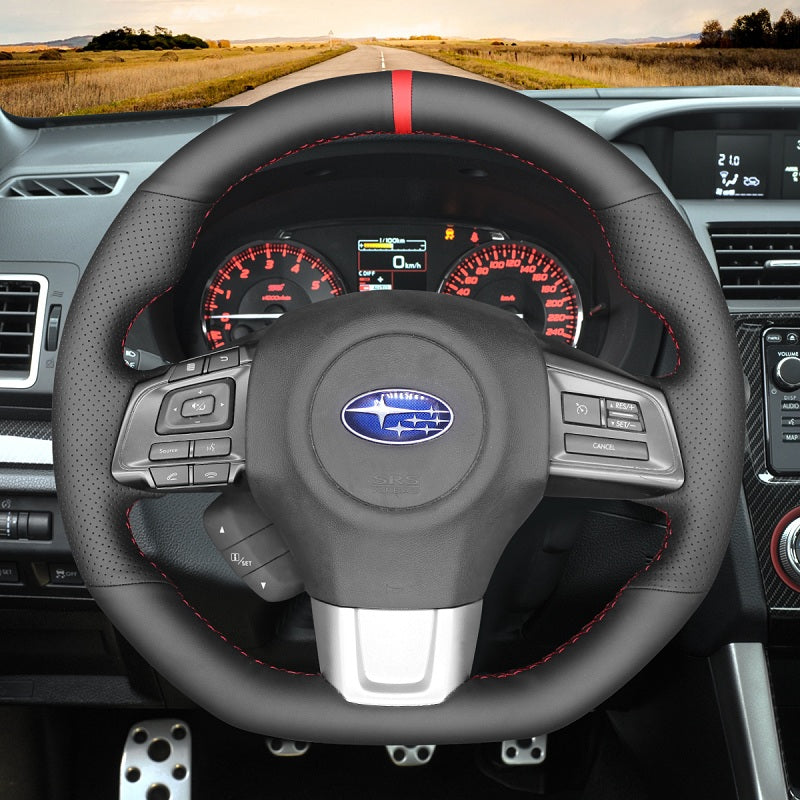 Mewant® Alcantara Car Steering Wheel Cover for Subaru WRX WRX STI 2015-2021 Levorg STI 2014-2021