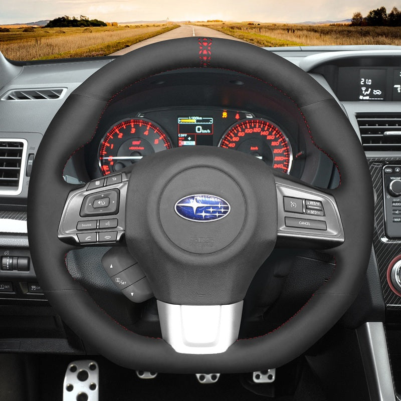 Mewant® Alcantara Car Steering Wheel Cover for Subaru WRX WRX STI 2015-2021 Levorg STI 2014-2021