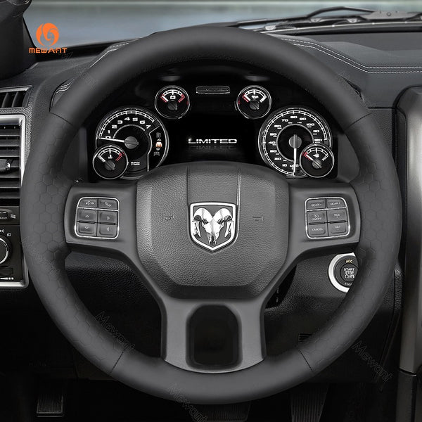 Mewant® Alcantara Car Steering Wheel Cover for Dodge RAM 1500 2012-2018 1500 Classic 2019-2023  2500 2012-2018 3500 2012-2018 5500 2012-2018
