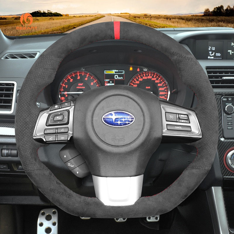 Mewant® Alcantara Car Steering Wheel Cover for Subaru WRX WRX STI 2015-2021 Levorg STI 2014-2021