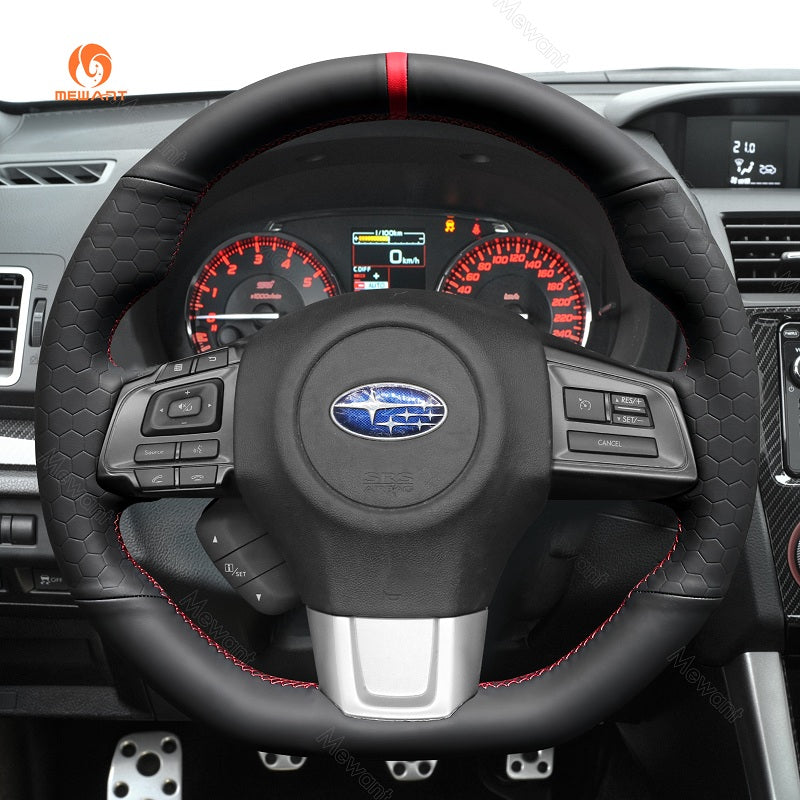 Mewant® Alcantara Car Steering Wheel Cover for Subaru WRX WRX STI 2015-2021 Levorg STI 2014-2021