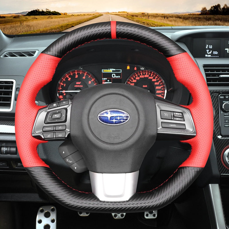 Mewant® Alcantara Car Steering Wheel Cover for Subaru WRX WRX STI 2015-2021 Levorg STI 2014-2021
