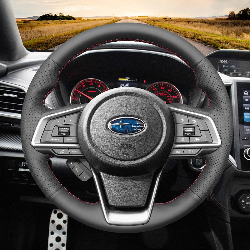 Mewant® Alcantara Car Steering Wheel Cover for Subaru Forester 2019-2024 / Outback 2018-2024 / Ascent 2019-2024 / Crosstrek 2018-2024 / Impreza 2017-2024 / Legacy 2018-2024