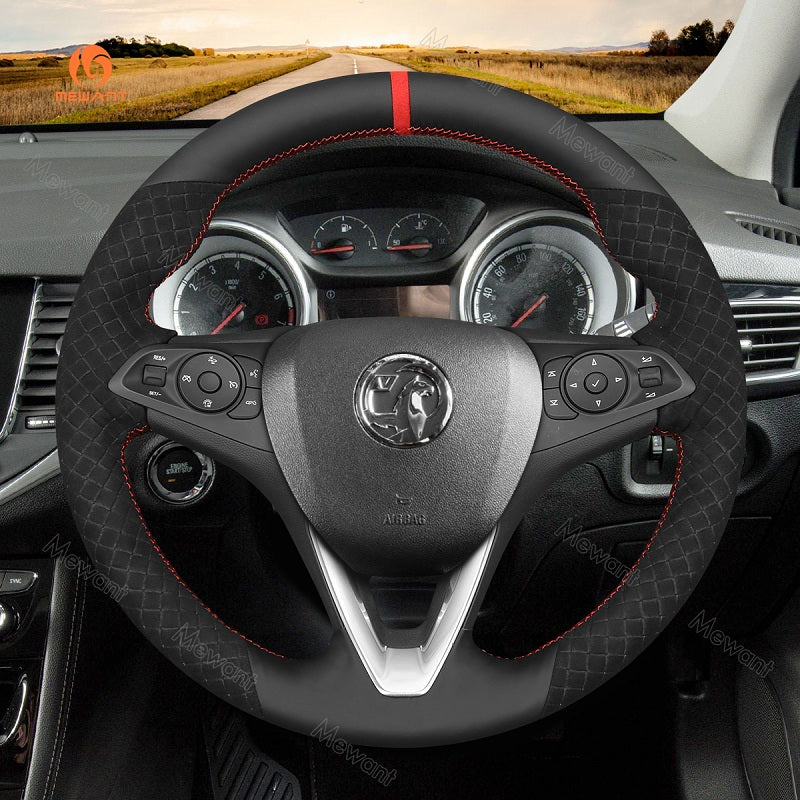 Mewant® Alcantara Car Steering Wheel Cover for Opel Astra (K) Corsa (E) Crossland X Grandland X Insignia (CT) B Karl Zafira
