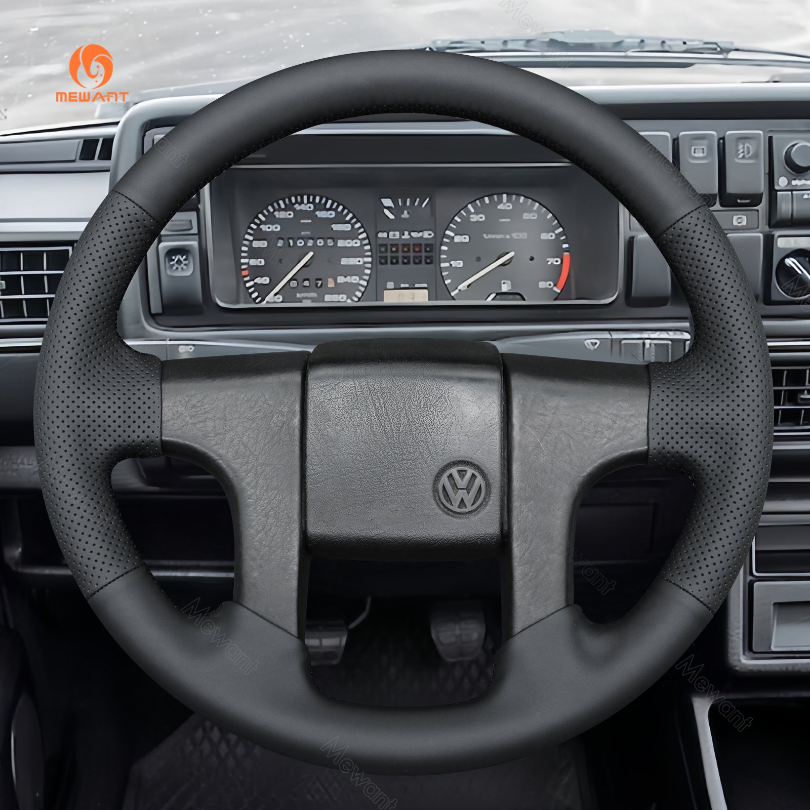 Mewant® Alcantara Car Steering Wheel Cover for Volkswagen MK2 GOLF II 2 GTI 1984-1999