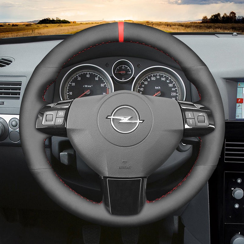 Mewant® Alcantara Car Steering Wheel Cover for Opel Astra (H) 2004-2009 Signum 2004-2008 Vectra (C) 2005-2009