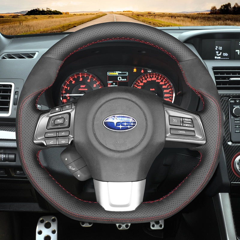 Mewant® Alcantara Car Steering Wheel Cover for Subaru WRX WRX STI 2015-2021 Levorg STI 2014-2021