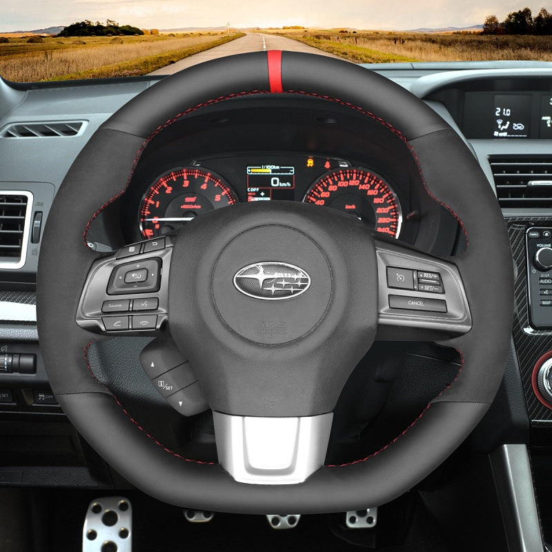 Mewant® Alcantara Car Steering Wheel Cover for Subaru WRX WRX STI 2015-2021 Levorg STI 2014-2021