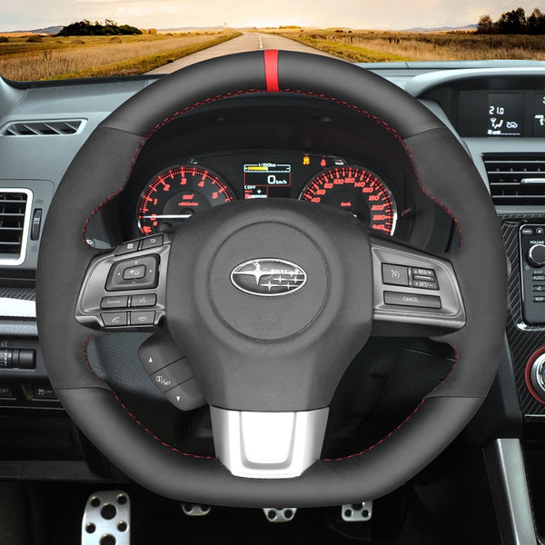 Mewant® Alcantara Car Steering Wheel Cover for Subaru WRX WRX STI 2015-2021 Levorg STI 2014-2021