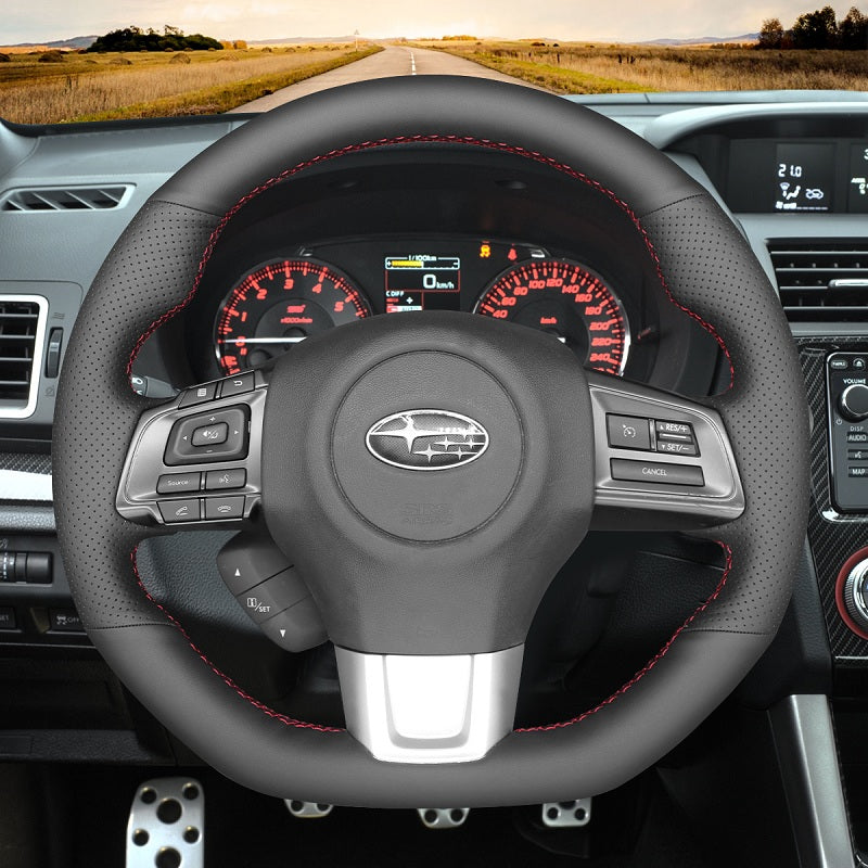 Mewant® Alcantara Car Steering Wheel Cover for Subaru WRX WRX STI 2015-2021 Levorg STI 2014-2021