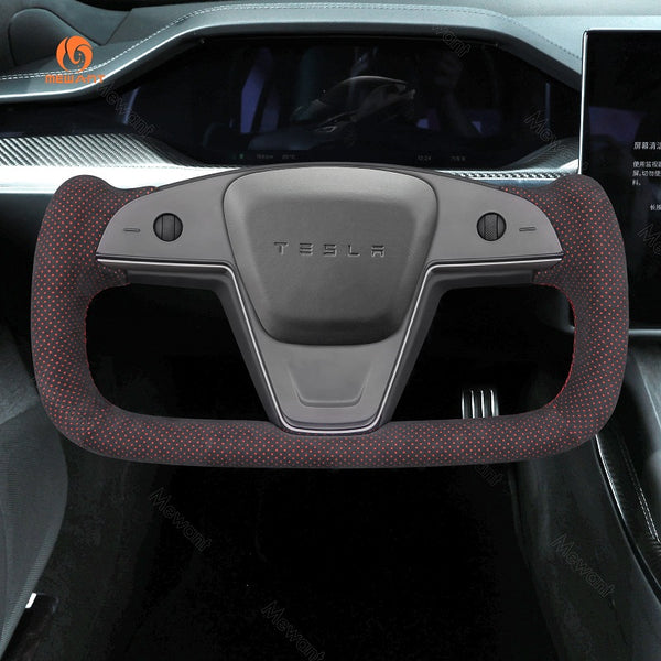 Mewant® Alcantara-Lenkradbezug für Tesla-Modelle S 2021-2023 / Modell X 2021-2023