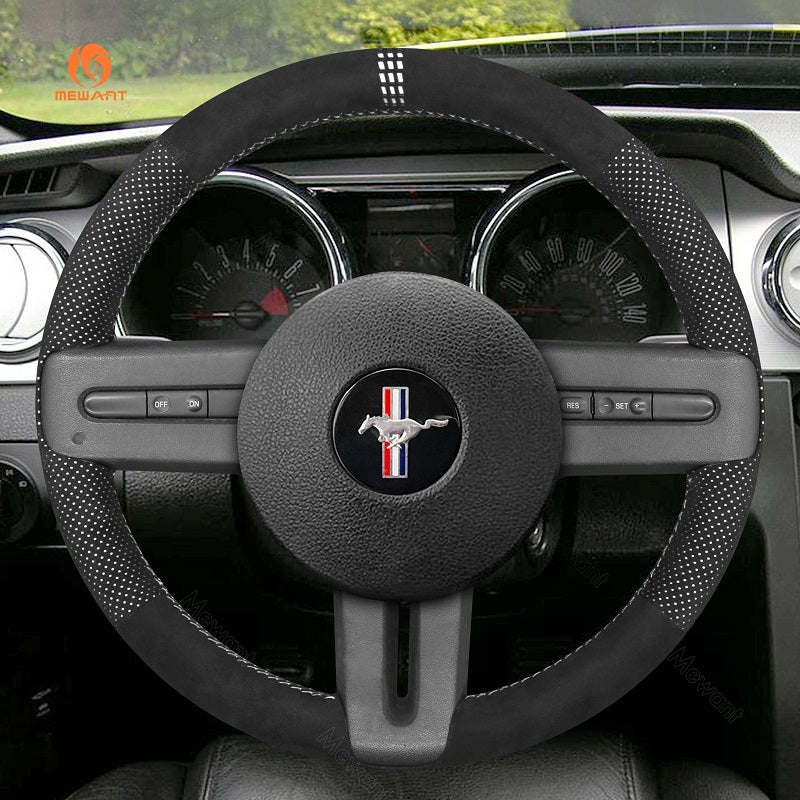 Mewant® Alcantara Car Steering Wheel Cover for Ford Mustang 2005-2012