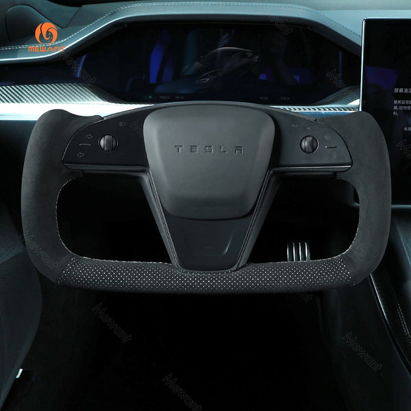 Mewant® Alcantara-Lenkradbezug für Tesla-Modelle S 2021-2023 / Modell X 2021-2023