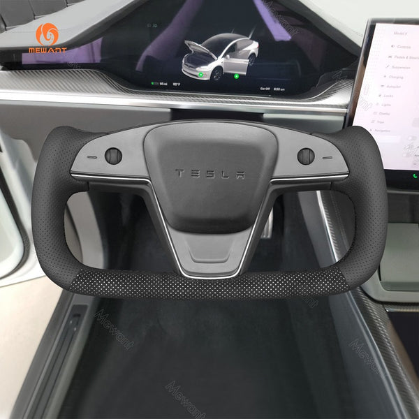 Mewant® Alcantara-Lenkradbezug für Tesla-Modelle S 2021-2023 / Modell X 2021-2023