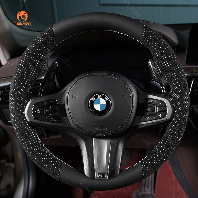 Mewant® Alcantara Car Steering Wheel Cover for BMW G20 F44 G22 G26 G30 G32 G11 G14 G15 G16 G01 G02 G05 G06 G07 G29