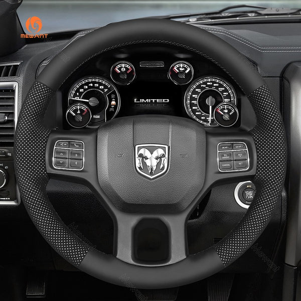 Mewant® Alcantara Car Steering Wheel Cover for Dodge RAM 1500 2012-2018 1500 Classic 2019-2023  2500 2012-2018 3500 2012-2018 5500 2012-2018