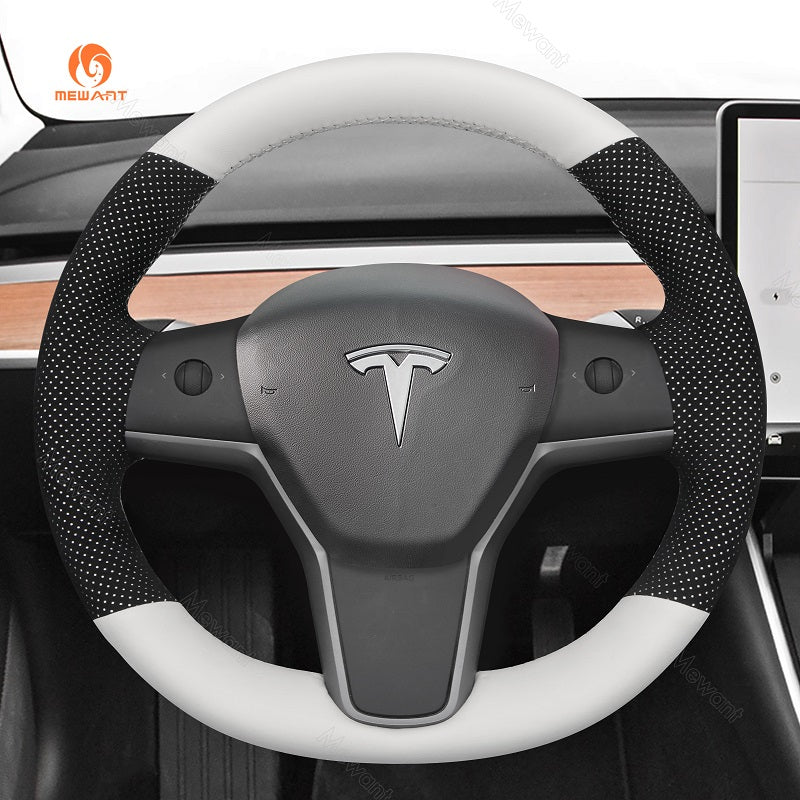 Mewant® Alcantara-Lenkradbezug für Tesla Model 3 2017-2023 / Model Y 2020-2023