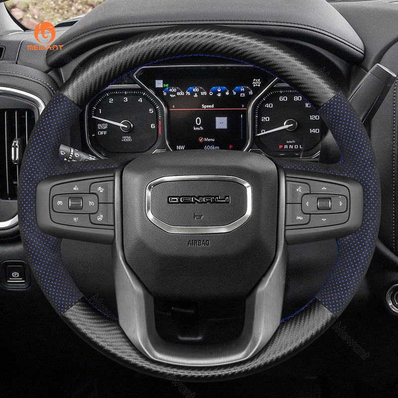 Mewant® Alcantara Car Steering Wheel Cover for GMC Sierra 1500 Sierra 1500 Limited Sierra 2500 Sierra 3500 Yukon (XL)