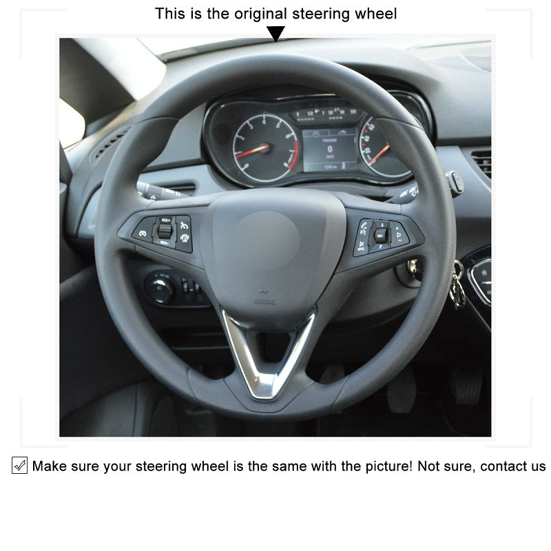 Mewant® Alcantara Car Steering Wheel Cover for Opel Astra (K) Corsa (E) Crossland X Grandland X Insignia (CT) B Karl Zafira