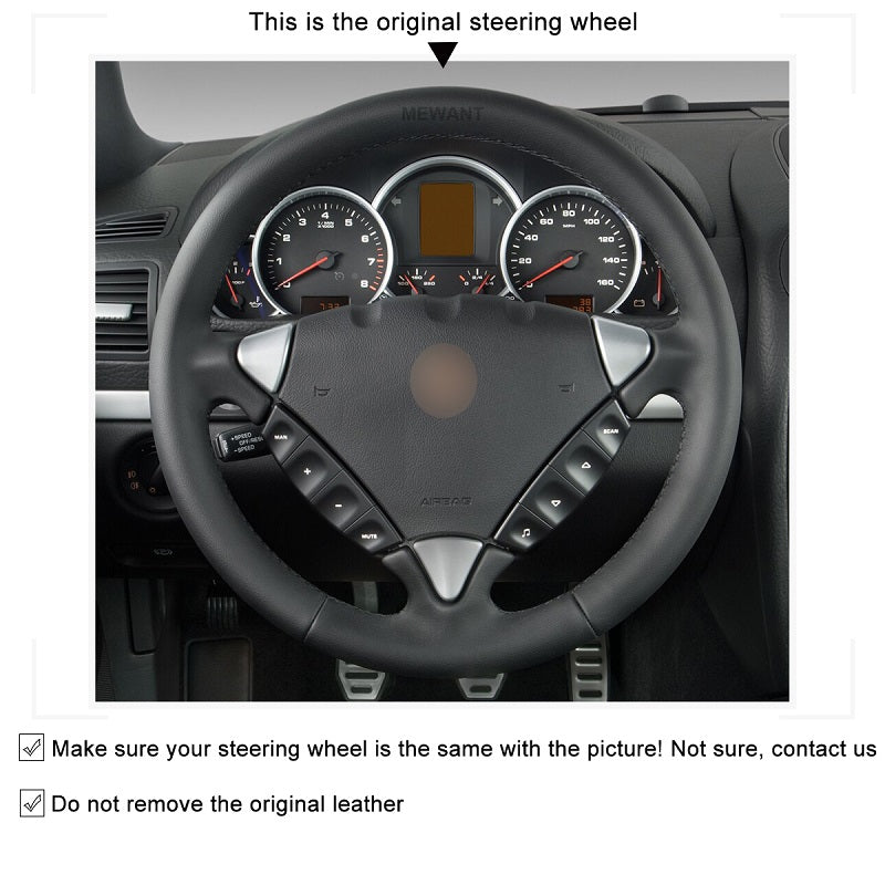 Mewant® Alcantara Car Steering Wheel Cover for Porsche Cayenne 2003-2010