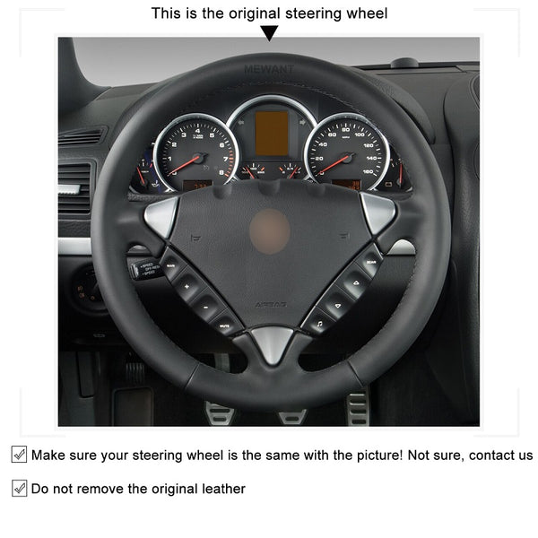 Mewant® Alcantara Car Steering Wheel Cover for Porsche Cayenne 2003-2010