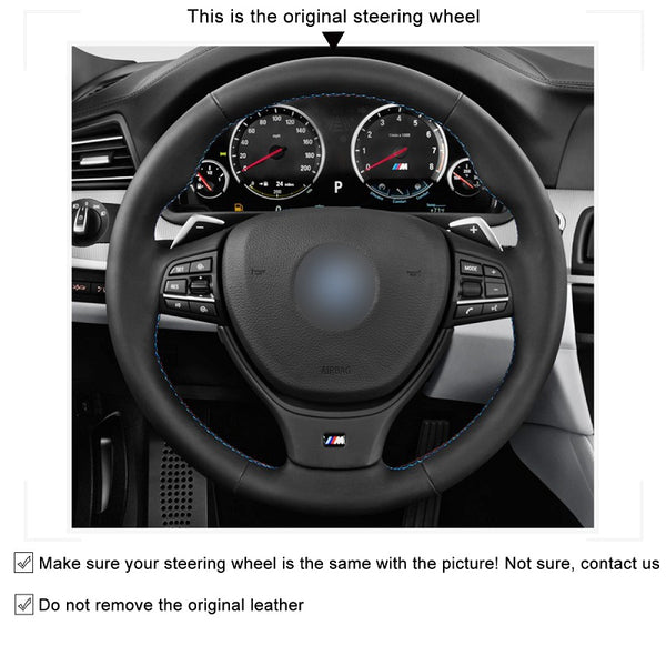 Mewant® Alcantara Car Steering Wheel Cover for BMW 5 Series M Sport F10 F11 F07 6 Series F12 F13 F06 7 Series F01 F02 M5 F10