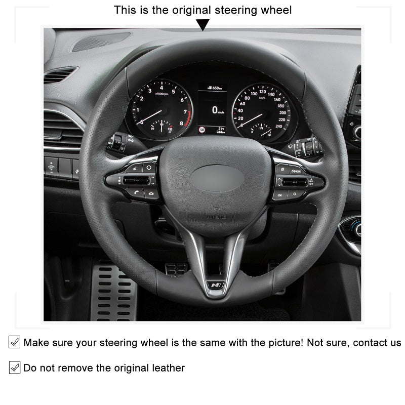 Mewant® Alcantara Car Steering Wheel Cover for Hyundai Elantra (N Line) Elantra N Kona N Veloster N 2019-2022