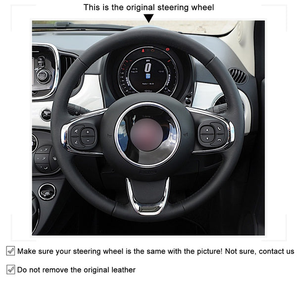 Mewant® Alcantara Car Steering Wheel Cover for Fiat 500 2015-2021 / 500C 2016-2021