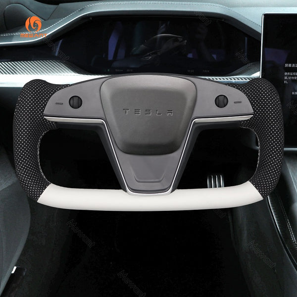 Mewant® Alcantara-Lenkradbezug für Tesla-Modelle S 2021-2023 / Modell X 2021-2023