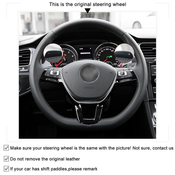 Mewant® Alcantara Car Steering Wheel Cover for Volkswagen VW Golf 7 Golf Alltrack Golf SportWagen Jetta Passat Tiguan e-Golf Arteon Atlas