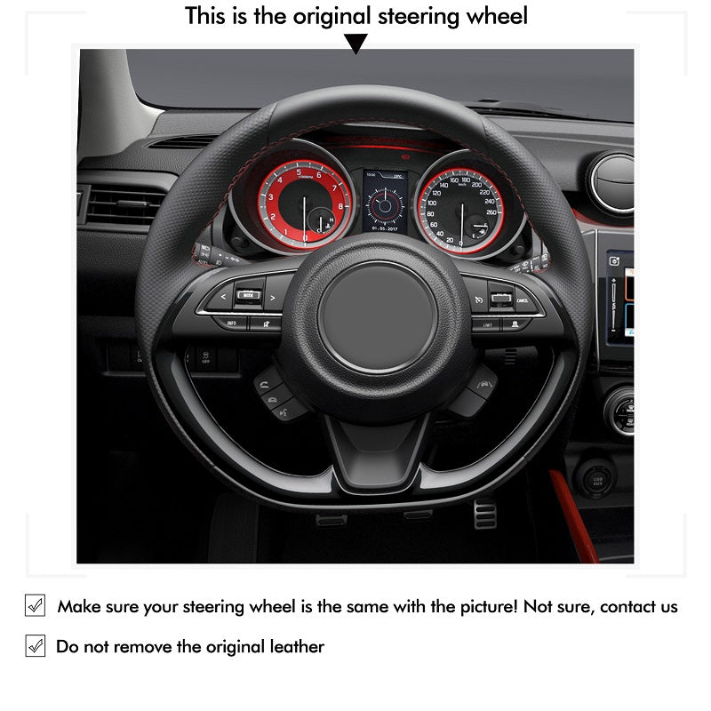 Mewant® Alcantara Car Steering Wheel Cover for Suzuki Swift 2008-2021