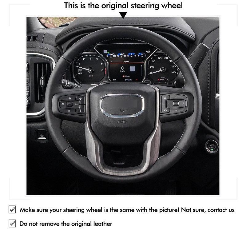 Mewant® Alcantara Car Steering Wheel Cover for GMC Sierra 1500 Sierra 1500 Limited Sierra 2500 Sierra 3500 Yukon (XL)