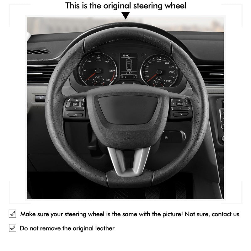 Mewant® Alcantara Car Steering Wheel Cover for Seat Leon Alhambra Toledo Altea 2009-2012