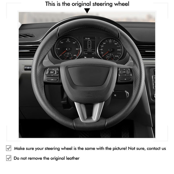 Mewant® Alcantara Car Steering Wheel Cover for Seat Leon Alhambra Toledo Altea 2009-2012
