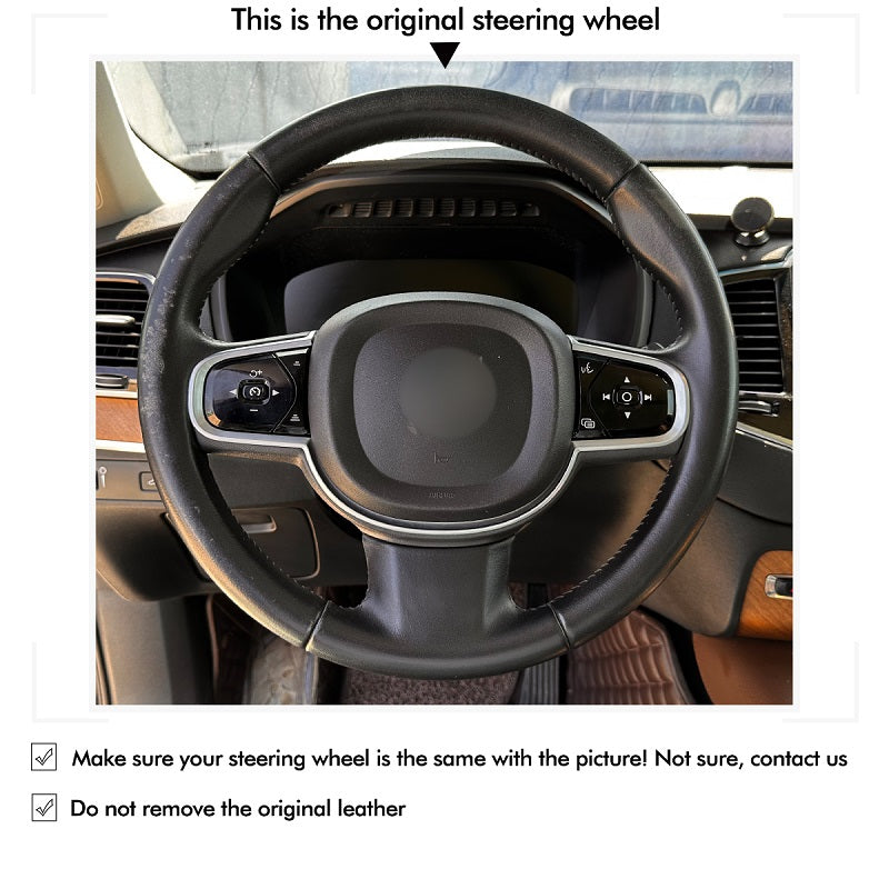Mewant® Alcantara Car Steering Wheel Cover for Volvo XC90 2015-2017
