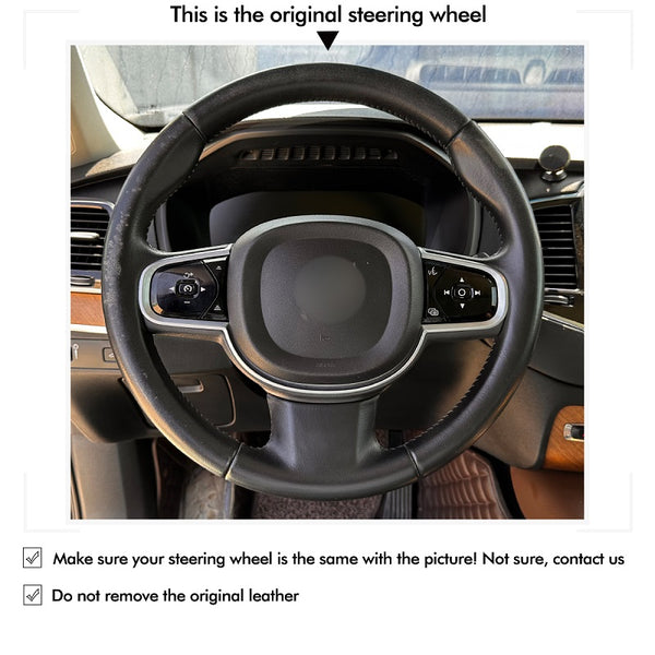 Mewant® Alcantara Car Steering Wheel Cover for Volvo XC90 2015-2017