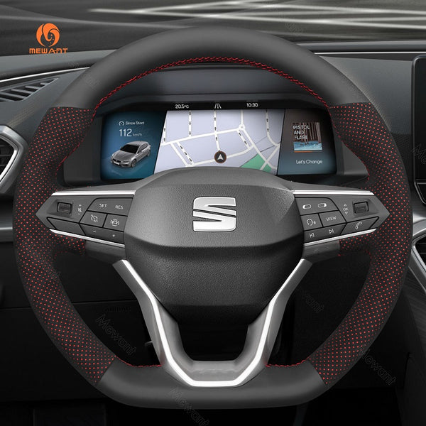 Mewant® Alcantara Car Steering Wheel Cover for SEAT Leon IV 2020-2022 Ibiza 6F 2021-2022 Ateca 2020-2022 Arona 2021-2022 Tarraco 2020-2022
