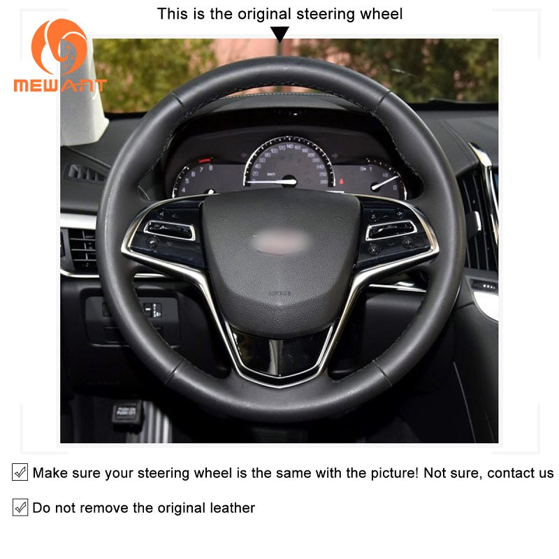 Mewant® Alcantara Car Steering Wheel Cover for Cadillac ATS 2013-2015 CTS 2014-2016