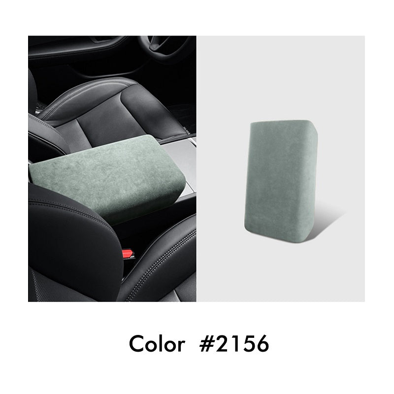 Mewant Alcantara Center Console Non-Slip Armrest Cover for Tesla Model 3 nap-on Install Armrest Cover