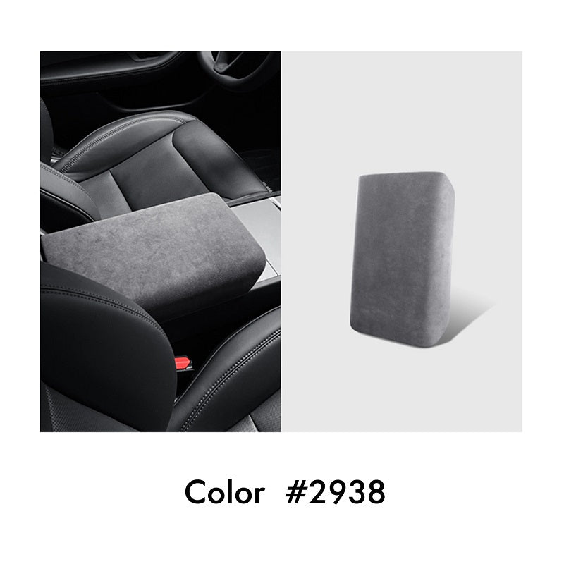 Mewant Alcantara Center Console Non-Slip Armrest Cover for Tesla Model 3 nap-on Install Armrest Cover
